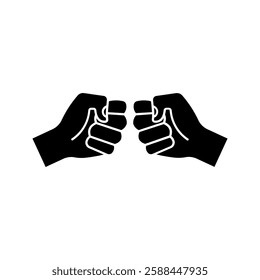 Two clenched fists bumping together icon color editable