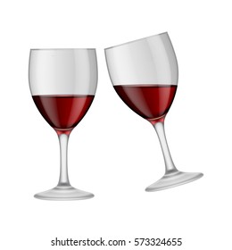 Two clinking wineglasses