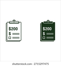 Two Clipboards with 200 Dollar Amounts money financial
