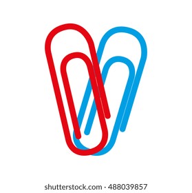 two clips red and blue school graphic