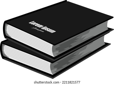 
two  Closed book with black cover