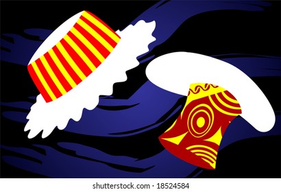  two cloth hats	