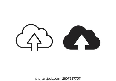 Two cloud icons showing upload and download arrows on transparent background