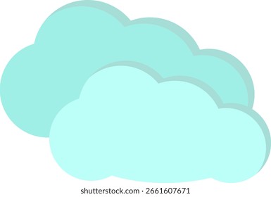Ilustração gráfica de duas nuvens no plano de fundo branco