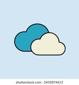 Two clouds vector icon. Meteorology sign. Graph symbol for travel, tourism and weather web site and apps design, logo, app, UI