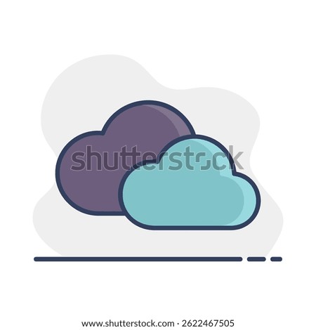 Two clouds vector icon. Meteorology sign. Graph symbol for travel, tourism and weather web site and apps design, logo, app, UI