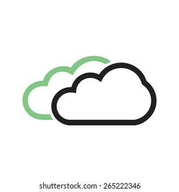 Two Clouds vector image to be used in web applications, mobile applications, and print media.