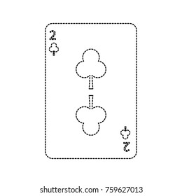 two of clover or clubs french playing cards related icon image