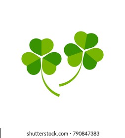 Two clover leaves icon. Vector illustration