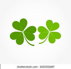 Two clover leaves icons. Vector illustration