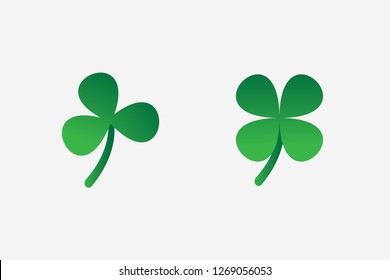 Two clover vector icons.