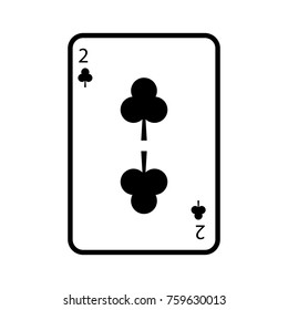 two of club poker card casino icon