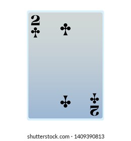 two of clubs card icon cartoon vector illustration graphic design