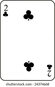 Two of Clubs Vector Illustration