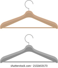 Dos perchas de abrigo, ilustración, vector sobre un fondo blanco.