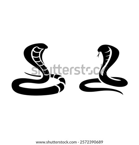 Two cobra snake icon silhouette vector illustration design on white background.