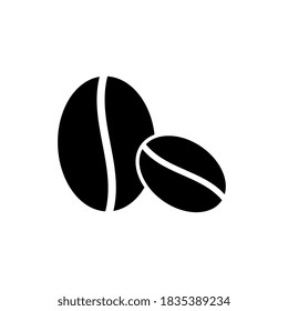 Two Coffe beans icon in flat style isolated on white background.  Abstract sign, symbol, pictogram.