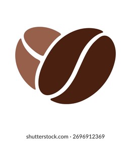 Zwei Kaffeebohnen bilden ein Herz Form Liebe Getränk