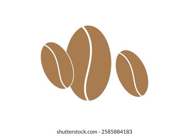 Two coffee beans icon set. Espresso vector illustration. Coffee shop logo. Roasted coffee symbol. Hot drink aroma isolated sign. Variety Design. EPS10