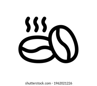Two coffee beans icon vector.