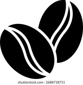 Two Coffee Beans Vector Icon