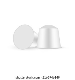 Two Coffee Capsules Mockup Isolated on White Background. Vector Illustration