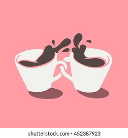 Two coffee cup illustration in vector.