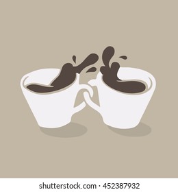 Two coffee cup illustration in vector.