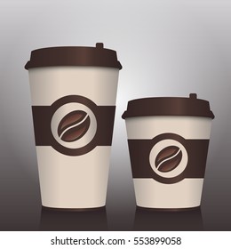 Two coffee to go paper cups