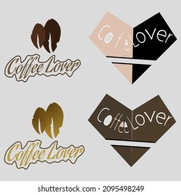 two coffee lover logos with vector format