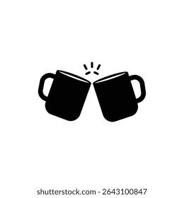 Two Coffee Mugs Clinking for Cozy Love and Friendship Moment