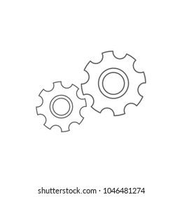 Two cogwheels outline icon. Vector. 
