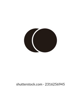Two coins geometric symbol simple logo vector