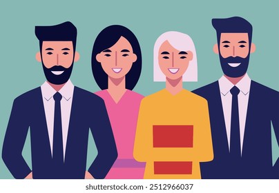 Dos colegas trabajando juntos. Hombre trabajando en su computadora portátil con su amigo de pie cerca de la Asistencia. Ilustración vectorial con estilo dibujado a mano.