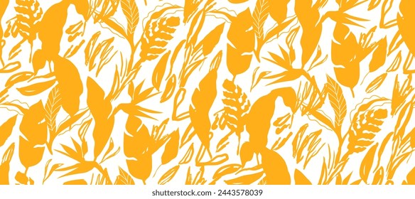 patrón de hoja tropical abstracto sin costura de dos colores