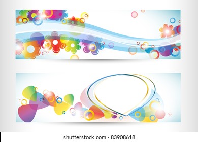 two color banners, abstract vector