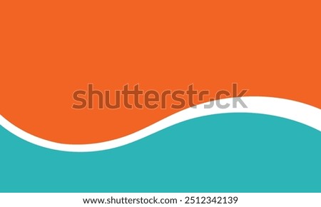 Two color blank background with wavy lines