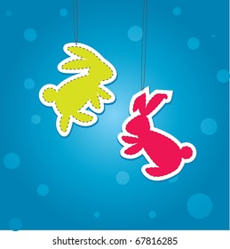 Two color Christmas Hare. Vector illustration
