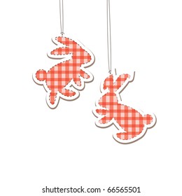 Two color Christmass Hare  (rabbit). Vector illustration