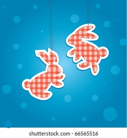 Two color Christmass Hare  (rabbit). Vector illustration