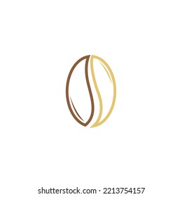 logotipo de grano de café de dos colores