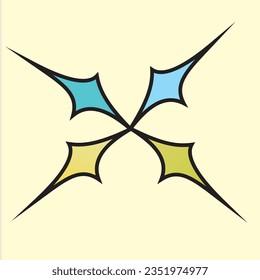 two color cross propeller logo design