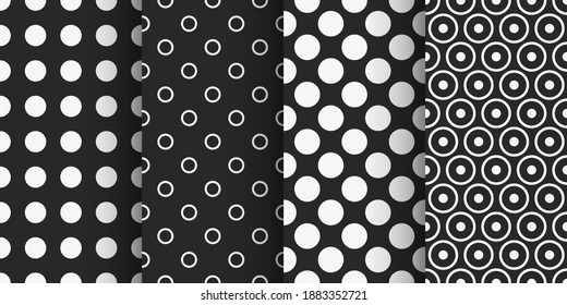 two color dotted seamless patterns in set