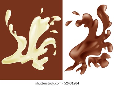 Two color drops (Coffee with milk, hot chocolate)