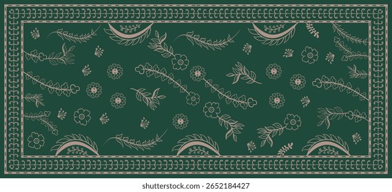 Two Color Dupatta Design With Floral Effect