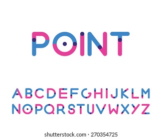 Two Color Font With A Point Capital Letters