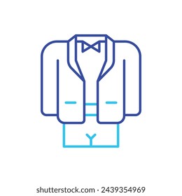 Zweifarbiges Groom-Anzug-Vektor-Symbol