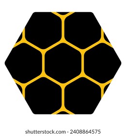 Two color honeycomb line icon. Wax, beehive, apiary, wasps, honey, drone, sting, beekeeper, hexagon, pollen, flowers, cell. Vector icon for business and advertising