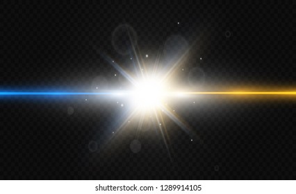 Two color light  is isolated on transparent background.  Vector illustration.
