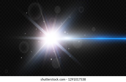 Two color light is isolated on transparent background. Vector illustration.